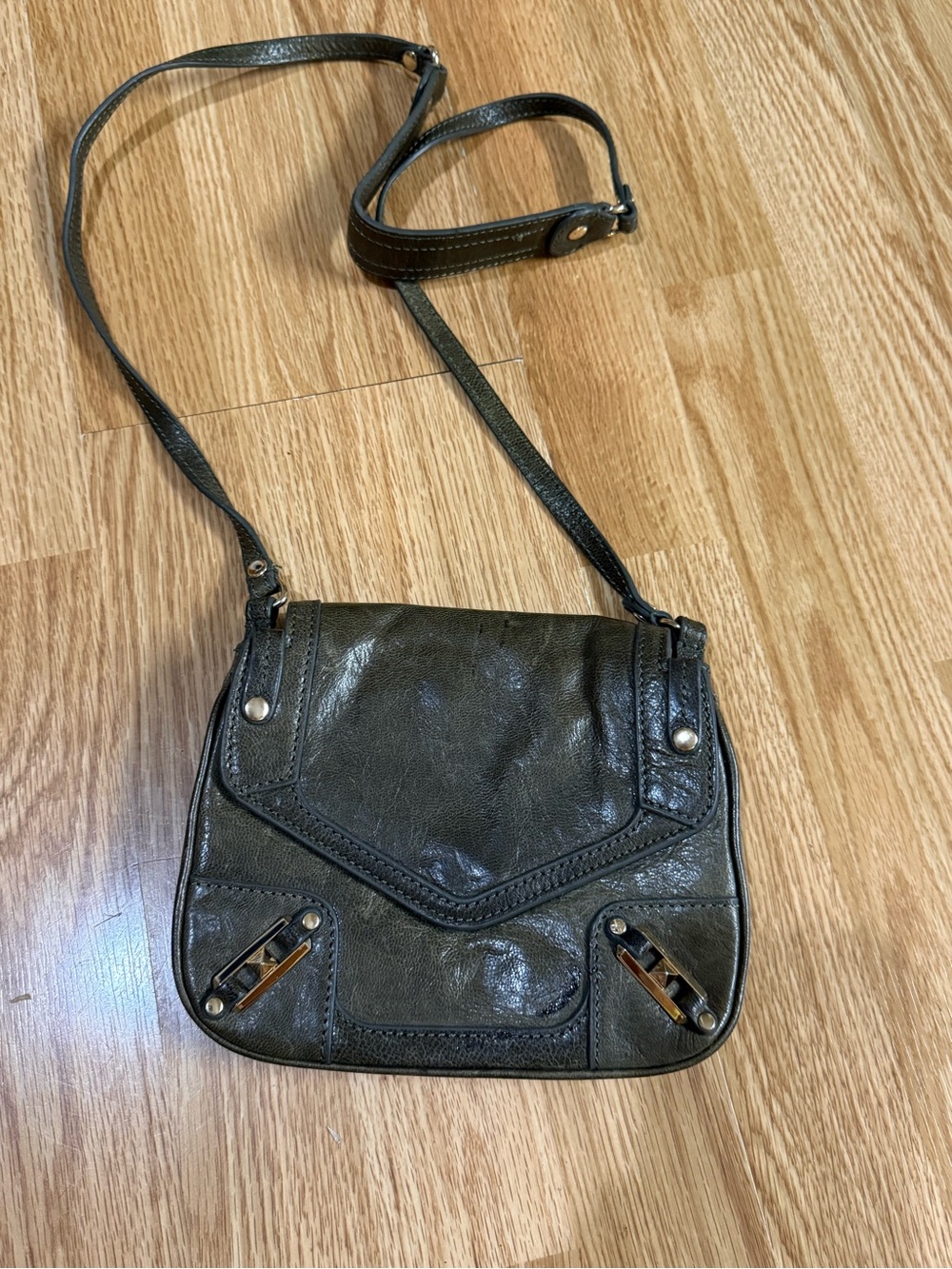 Rebecca Minkoff Olive Green Leather Crossbody Bag